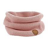 Winter Baby Boys Scarf Cotton Girls Neck Warmer Autumn Warm Knitted Scarves for Toddler Kids (Pink)