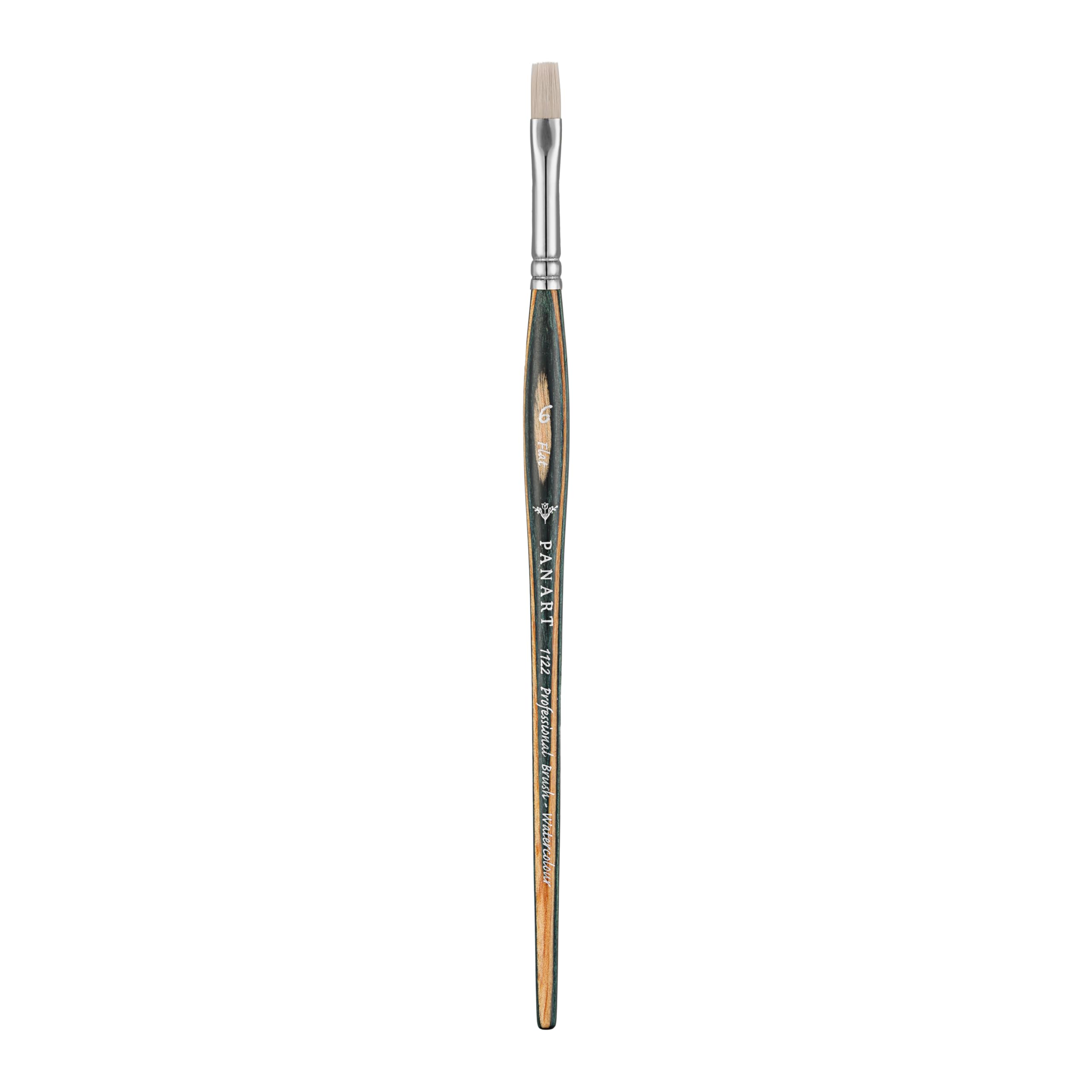 Pan Art Synthetic Fibre Flat No. 06 – Detail & Wash Brush for Watercolour & Gouache – Reliable Brush for Students & Pros Paintbrush for Fine Art, Craft & Illustration – 1 Unit