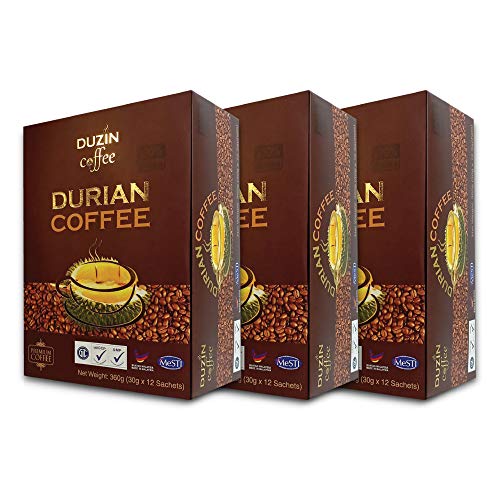 3 Boxes Duzin Durian Premium Coffee 12 sachets x 30g - FREE EXPRESS SHIPPING