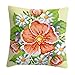 T TOOYFUL Kit copricuscini Ricamati Kit Fai da Te Cucito a Mano Kit Punto Croce a Mano Copricuscini in Cotone Aghi Filo interdentale colorato per Divano Camera - Fiore