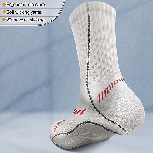 Image of BULLIANT Men 6-Pack Athletic Compression Crew Socks for Running Gym Sports