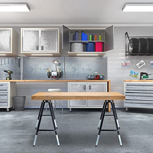 Relaxdays Work Trestle, Set of 2, H x D: 91.5 x 106 x 50 cm, Height-Adjustable, All-Purpose Trestle, Carry Handles, Folding Trestle, Orange - Image 2