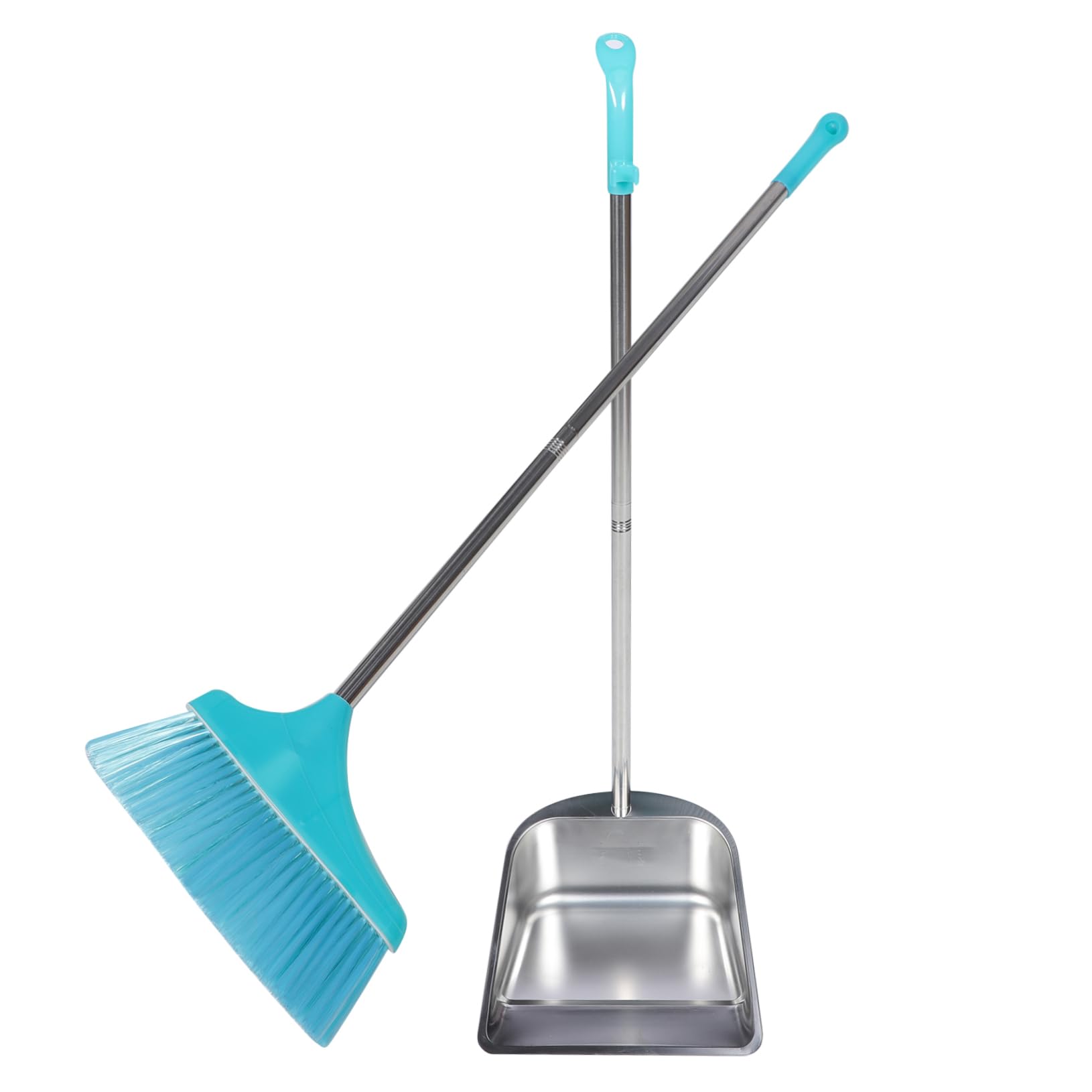 minkissy 1 Set Stainless Steel Dustpan Office Broom Vertical Broom Heavy Duty Broom Convenient Dustpan Kit Broom with Dustpan Kit Broom Dustpan Broom with Dust Pan Broom for Home