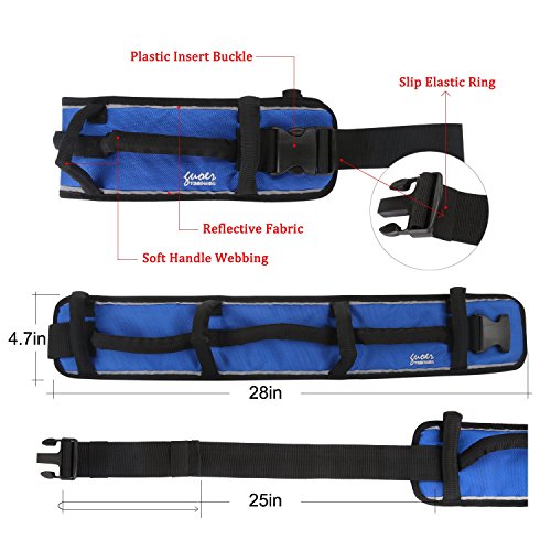 Gait Belt Gait Transfer Belt 4 Vertical Handles 3 Transverse Handles And Three - Dimensional Soft Design Wheelchair Seat Belt Gait Belt One Size Blue #TOP4