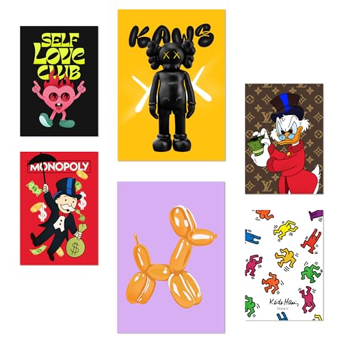 Nacnic Set De 6 Iconic Characters Humor Draws Pósters Con Ilustración De Diseño Para Decorar Las Paredes Del Hogar Habitaciones, Oficina Tienda Y Negocio A3 Y A4 Sin Marco