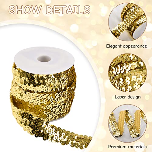 URROMA Gold Glitter 3-Rows Crafts Sequin - Image 3
