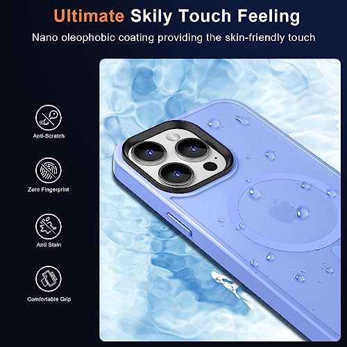Image of MOCCA Strong Magnetic for iPhone 14 Pro Max Case [Compatible with Magsafe] [10FT Military Grade Protective] Translucent Matte Slim Shockproof Case for iPhone 14 Pro Max 6.7 inch -Blue