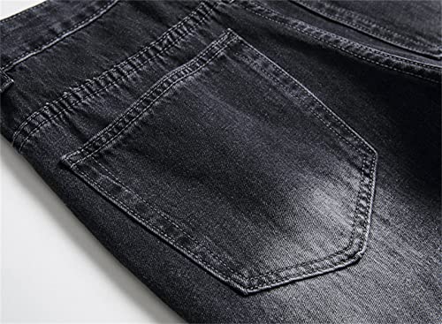 Jean slim fit patchwork homme en denim délavé et extensible - 4