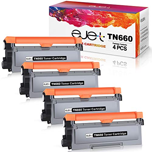 ejet Compatible Toner Cartridge Replacement for Brother TN630 TN660 TN-660 High Yield Work for HL-L2300D DCP-L2520DW DCP-L2540DW HL-L2360DW HL-L2320D HL-L2380DW MFC-L2707DW HL-L2340DW Printer(4 Black)
