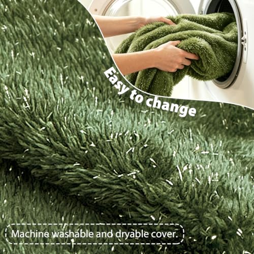 Image of Memory Foam Bean Bag Chair for Adults, 6FT Green Shining