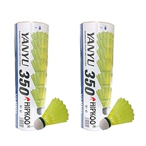 HIPKOO SPORTS Nylon Faith Yanyu/Baizan 350 Shuttlecock (Green, 12 Shuttlecocks), Combo of 2 Pack