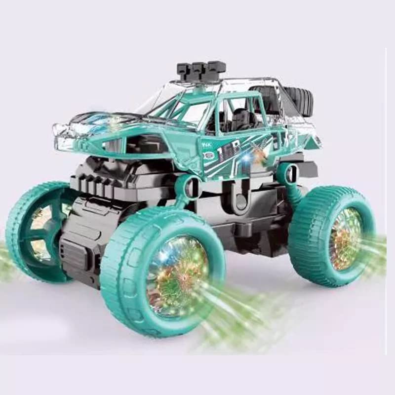 Battery Operated Stunt Climbing Car Vehicle Toy with 3D Projection Light, Music, 360° Rotation and Bump & go Action for Kids|Boys|Girls (Color-as per Availability).