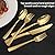 40-Piece Silverware Set, Gold Hammered Stainless Steel Flatware Sets for 8, Food-Grade Tableware Set, Including Fork Knife Spoon Set, Home Kitchen Cutlery Sets, Dishwasher Safe
