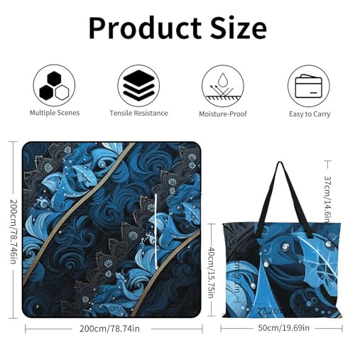 Couverture d'extérieur imperméable et pliable couverture de plage avec zip