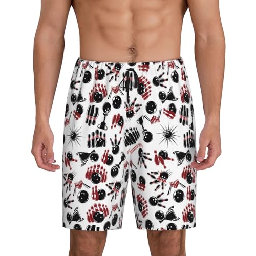 Vosery Mens Pajama Pants - Bowling Comfy Sleep Shorts Mens Pajama Shorts, Mens Lounge Shorts Pj Pants3