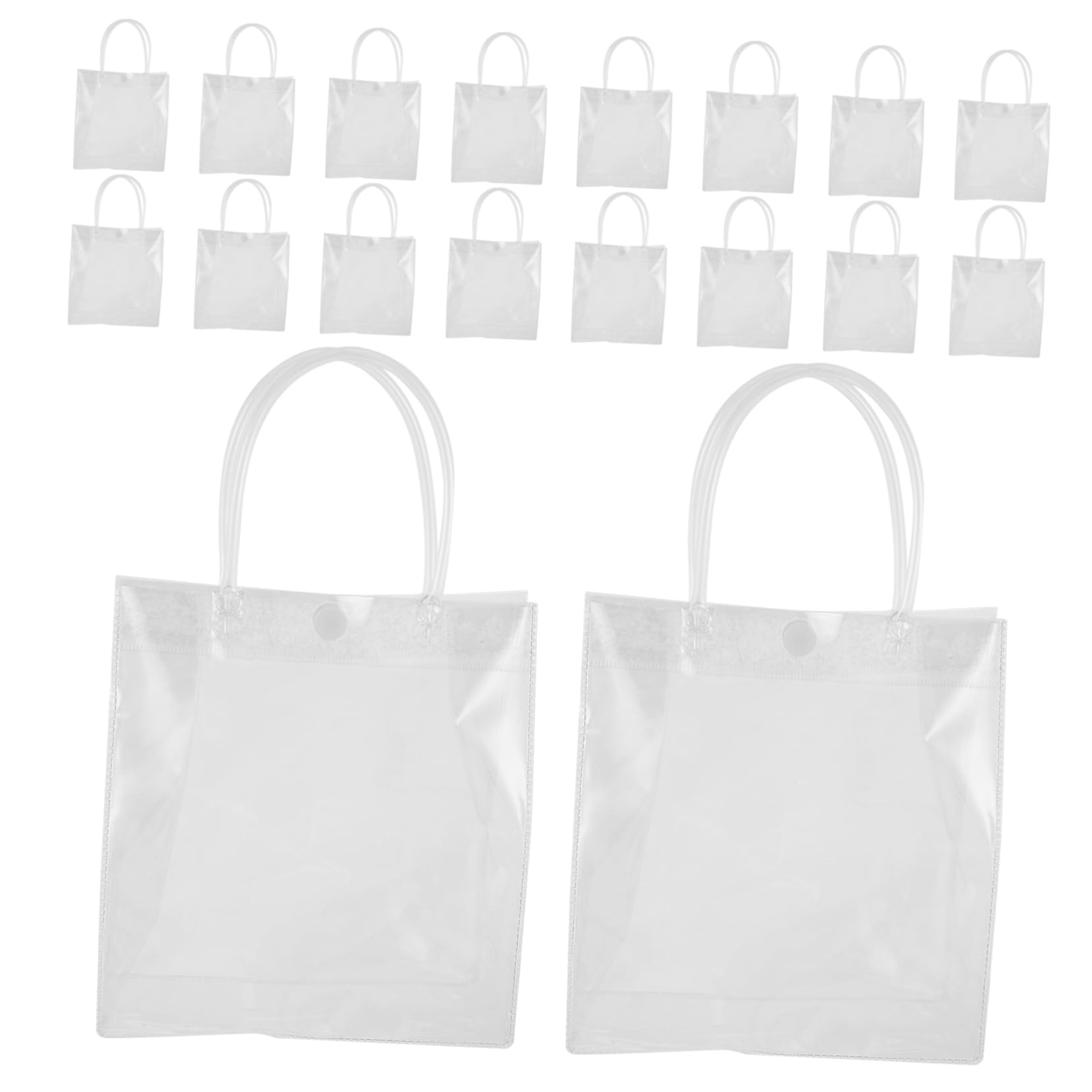 Anneome 25 piezas Unidades Bolsas Transparentes con Asas de PVC Reutilizables para Bodas Fiestas y Bolsas de Plástico Claras para y Embalaje