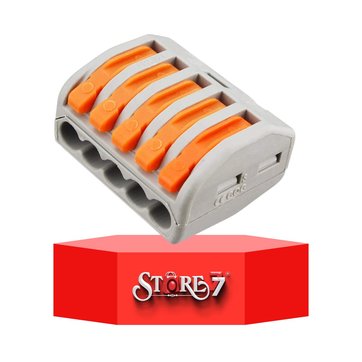 STORE77® 5Pcs Compact Lever Wire Nut Connector (5 Port), Splicing Wire Connector, Universal Quick Wiring Cable Connection Push-in Conductor Terminal Block-image-49