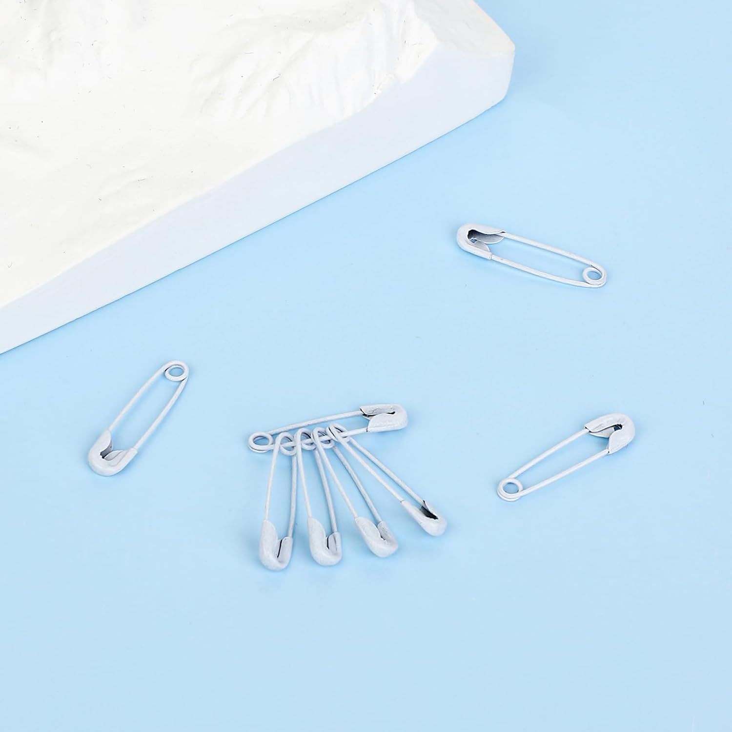 120 Pcs Small White Safetys Pin Mini Safety Pins for Clothes, 19mm Metal Tiny Safety Pins Crafting for Handmade Sewing Quilting Knitting