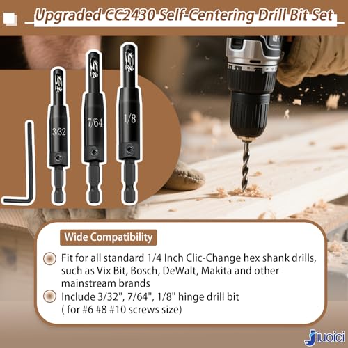 2026 Upgraded Self Centering Drill Bit Set Vix Bits, CC2430 3/32