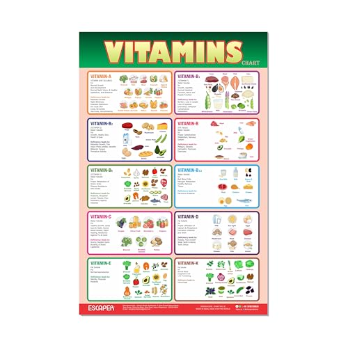 Image of ESCAPER Educational Charts for Kids, Kids Learning Charts (11.5 x 17.5 inches), Wall Art, Posters for Kids Room & Playroom