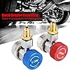 Quick Coupler Adapter, R134 A/C Low/High Quick Connector Air Conditioning Coupler Adapter with Cap for Car Add Fluorine #4