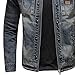 MRVTESYN Mens Classic Slim Fit Motorcycle Denim Jacket Coat Vintage Distressed Stretch Casual Zipper Trucker Jean Jackets
