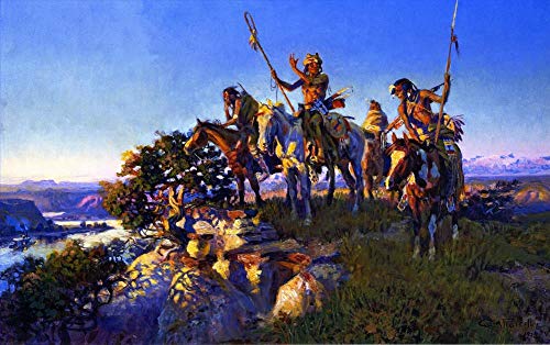 Peintures sur toile de Charles Marion Russell : sublimez votre salon avec les Indiens d'Amérique