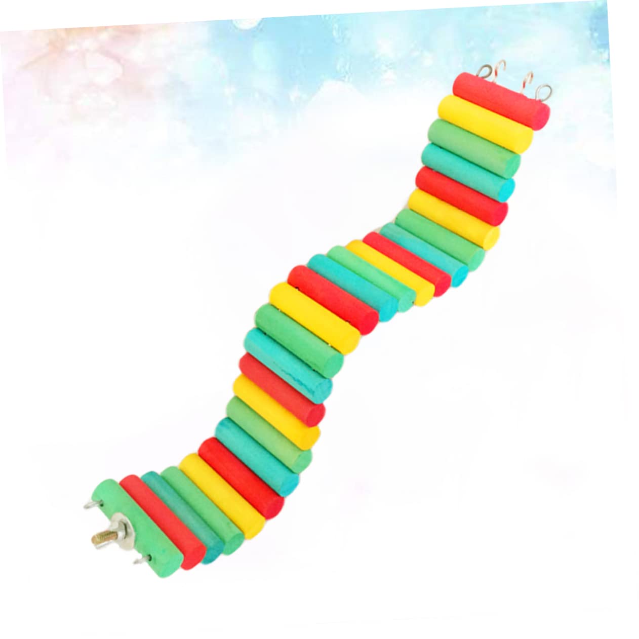 WOONEKY Pet Parrot Hamster Climbing Toy Dwarf Gerbil Exercise Ladder Wooden 7.5x30cm