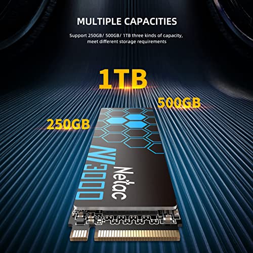 Image of Netac 1TB NVMe PCIe Gen3x4 M.2 Internal Solid State Drive Up to 3,100 MB /s with Aluminum Heatspreader 300TBW, Built for Gaming