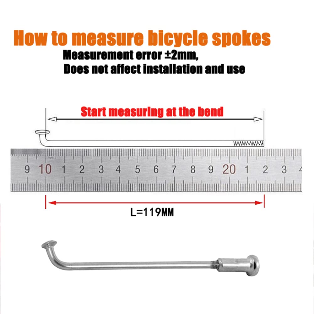 Szprychy rowerowe, Szprychy do rowerów elektrycznych 10G, srebrne, ze stali węglowej, średnica 3,0 mm, motocykli, z 12 szprychami 45-220(215mm)