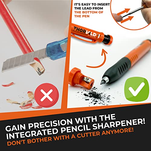 Thorvald 51GD5 6-In-1 Carpenter Square 7 Inch (1/16 Inch Precision) T Square Multi-Purpose Carpenter Tools : Wrench, Square, Protractor, Ruler, Marking Gauge, Drill Gauge, Includes 2-In-1 Carpentry Pencil thumb #3