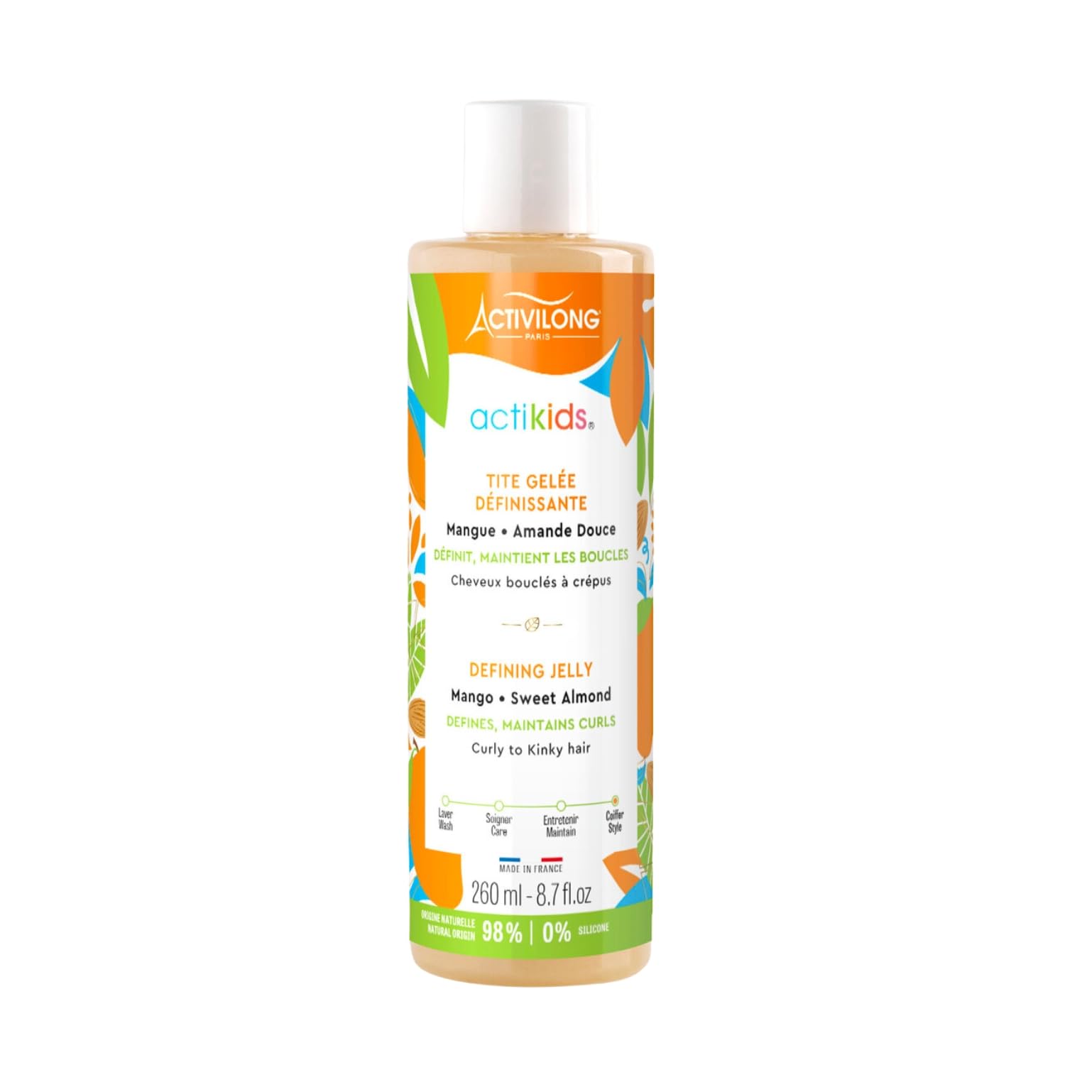 Activilong Actikids Defining Gel – The Ideal Gel for Endlessly Defined and Bouncy Curls – Enriched with Organic Sweet Almond Oil and Mango Butter – Non-Greasy and Leaves No Flakes – 300 ml.
