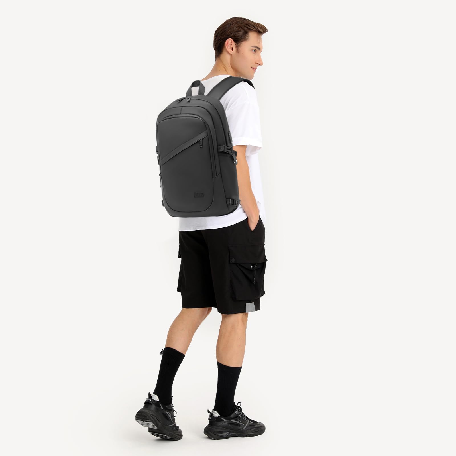 KONO Zaino Porta PC 15.6/17.3 Pollici con Porta USB, Zaino da Lavoro Uomo Impermeabile per Università Viaggi Aereo, Design Elegante
