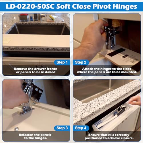 Image of LD-0220-50SC Soft Close Pivot Hinges Self Closing Cabinet Door Hinge