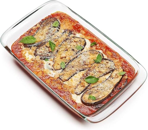 Image of Borosilicate Glass Baking Tray for Kitchen, 1000 ml, Rectangle, Transparent, Oven & Microwave Safe, Dishwasher and Freezer Safe