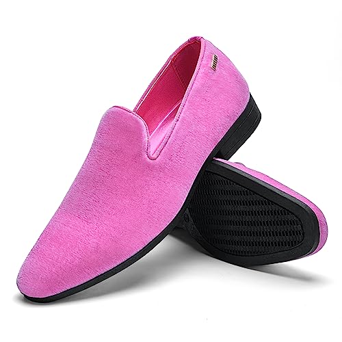 Image of UUBARIS Mens Velvet Loafers Slip-on Dress Shoes Fashion Style Driving Shoes Classic Tuxedo Shoes Casual Oxford Shoes
