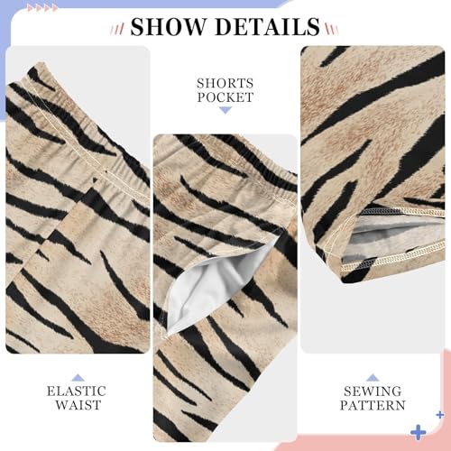 Tiger Skin Print Boys Long Pants Soft Trousers Elastic Waist Kids Lounge Bottoms with Pockets S-XL4