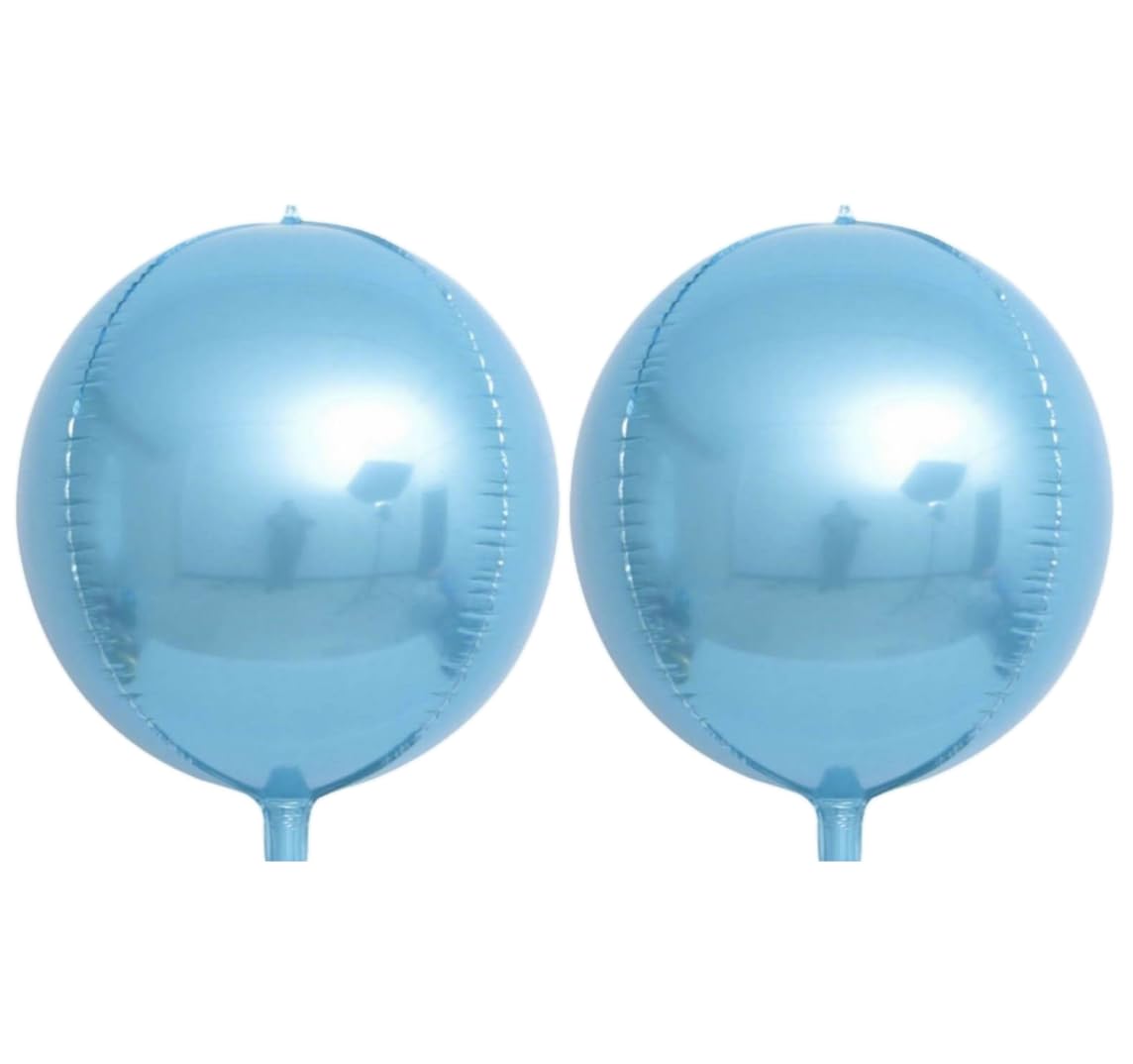 Light Blue 4D Foil Balloon, 55cm (2 pack)