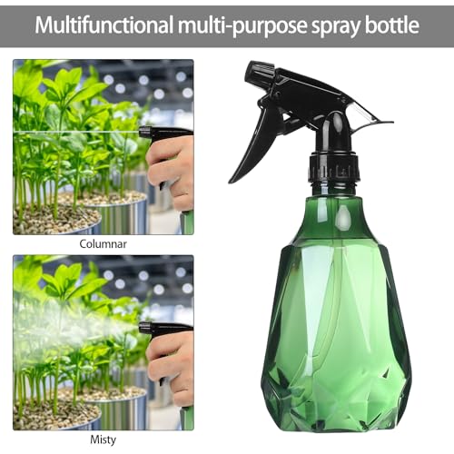 AIOUHMYM 500 ML Sprühflaschen, 2 STK Leere Sprühflaschen zum Befüllen, Nachfüllbar Wassersprühflasche, Wasserzerstäuber, Kunststoff Pflanzensprüher für Blumen Pflanzen Haare Reinigung Autopflege