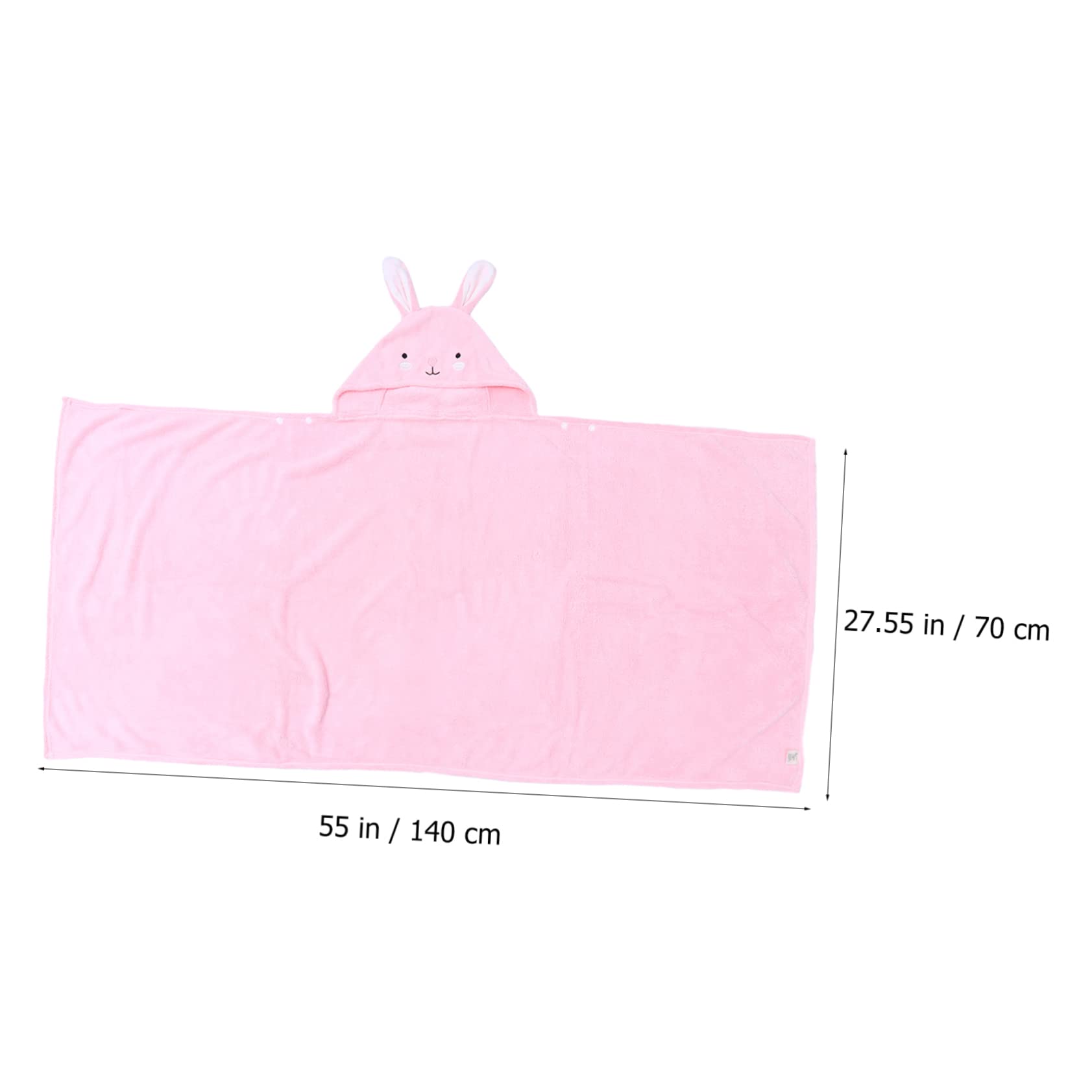 1 Pieza Toalla de Baño con Capucha para Diseño de y Absorbente para Bebés y Pequeños Color Rosa con Conejo