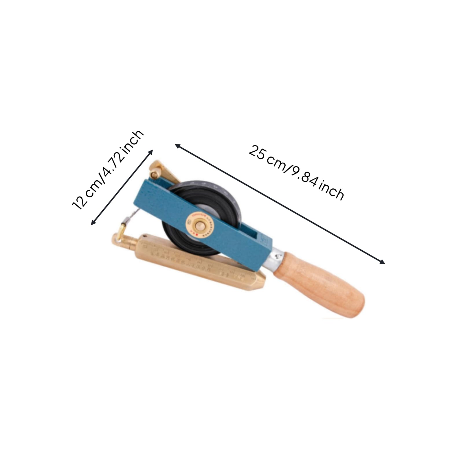 Metro a Nastro con Sonda Manuale Metro Retrattile Portatile Flessometro per Marinai, Cantieri, 10 Metri, Nastro In Acciaio Al Carbonio Con Piombo In Rame