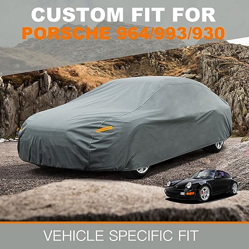 Image of Kayme Heavy Duty Car Cover Custom Fit Porsche 964 993 930 (1967-1997) Waterproof All Weather for Automobiles, Full Exterior Covers Sun Rain UV Protection.（Deliver About 3-10 Days）