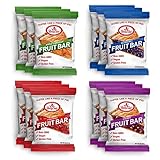 Betty Lou's Fruit Bars Variety Pack, Gluten Free Snacks for Adults and Kids, 4 Flavors of Vegan Breakfast & Cereal Bars, Apple Cinnamon, Blueberry, Strawberry, and Cherry, 12 Pack