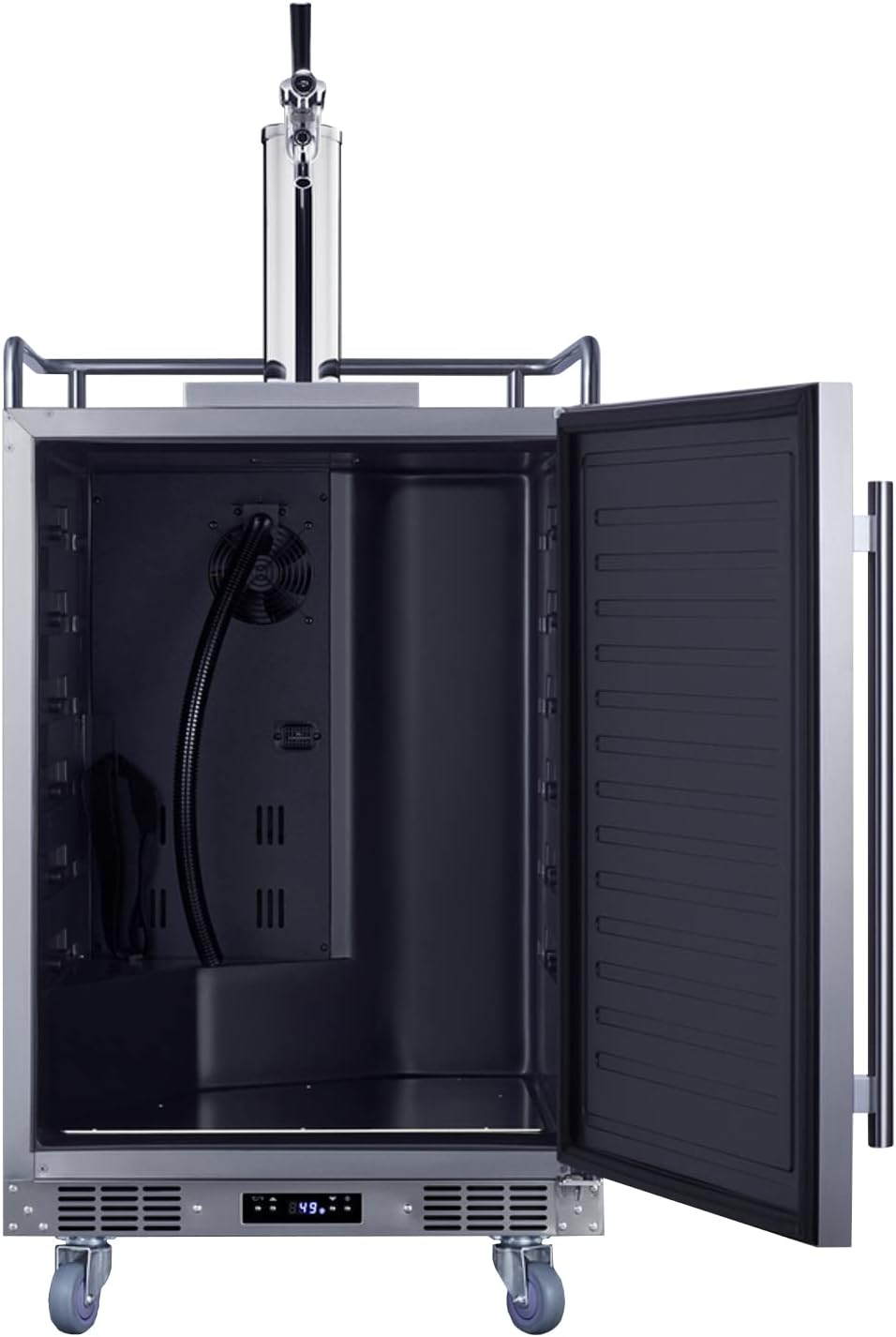Summit Appliance BC74OSCOM 24" Wide Built-in Outdoor Commercial Beer Kegerator, Weatherproof, 5.6 cu.ft. Interior, Taplock, Commercial Tap Kit, Digital Thermostat, Pro Style Handle, Automatic Defrost
