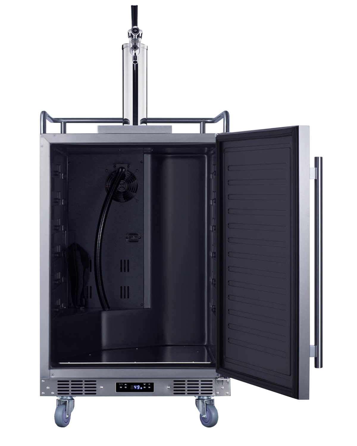 Summit Appliance Bc74oscom 24" Wide Built-In Outdoor Commercial Beer Kegerator, Weatherproof, 5.6 Cu.Ft. Interior, Taplock, Commercial Tap Kit, Digital Thermostat, Pro Style Handle, Automatic Defrost on Fridge.com - View 4