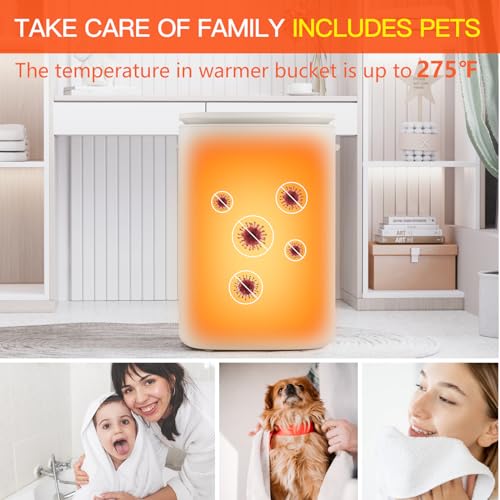 DOACE® Towel Warmer Bucket, 26L Large Towel Warmers with Auto Keep Warm Feature, Heat Time 20/40/60 Min Adjustable and Delay Time Up to 24 Hours, Hot Towel Warmer for Bathroom, Ideal Gift for Father
