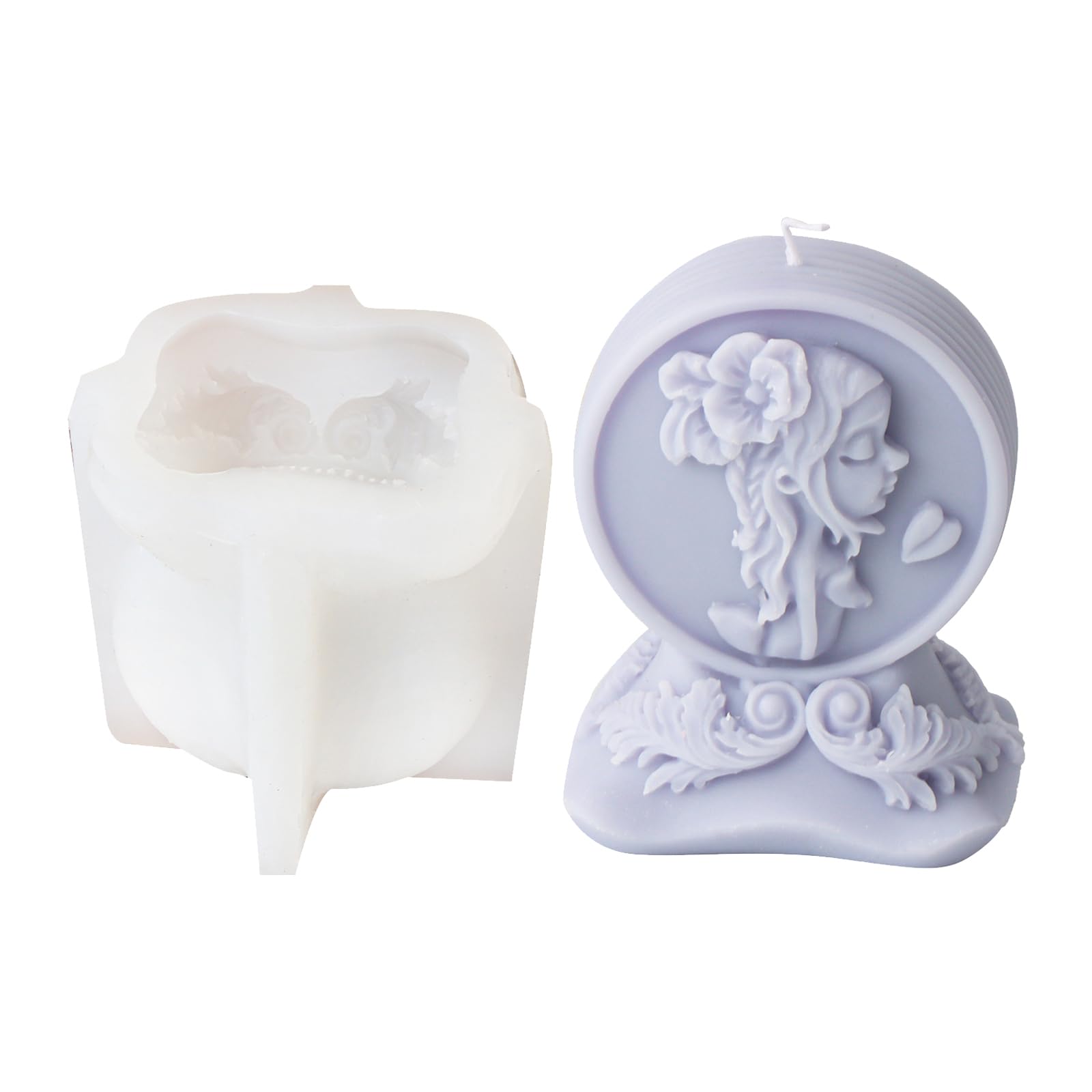 NEWFT Silicone Girl/Married Couple Mold for Handmade Candle and Soap Home Decoration Mould Easy Release Aromatherapys Mould