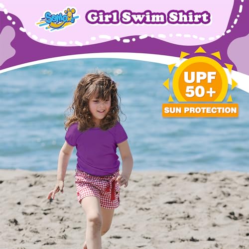 Image of Semois Boys Rash Guard Swim Shirt Short Sleeve Swimwear Toddler Kids Youth Rashguard Water Shirt UPF+ 50 Quick Dry Shirt