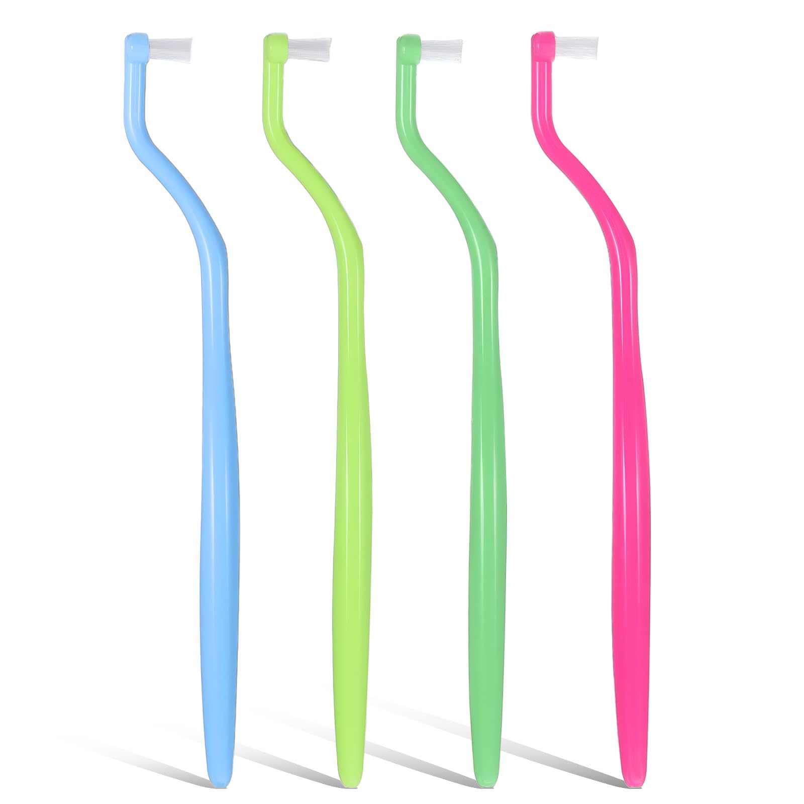 4 PCS Orthodontic Toothbrush End Tuft Toothbrush Mini Compact Interspace Brush Single Tufted Brush Tiny Small Head Orthodontic
