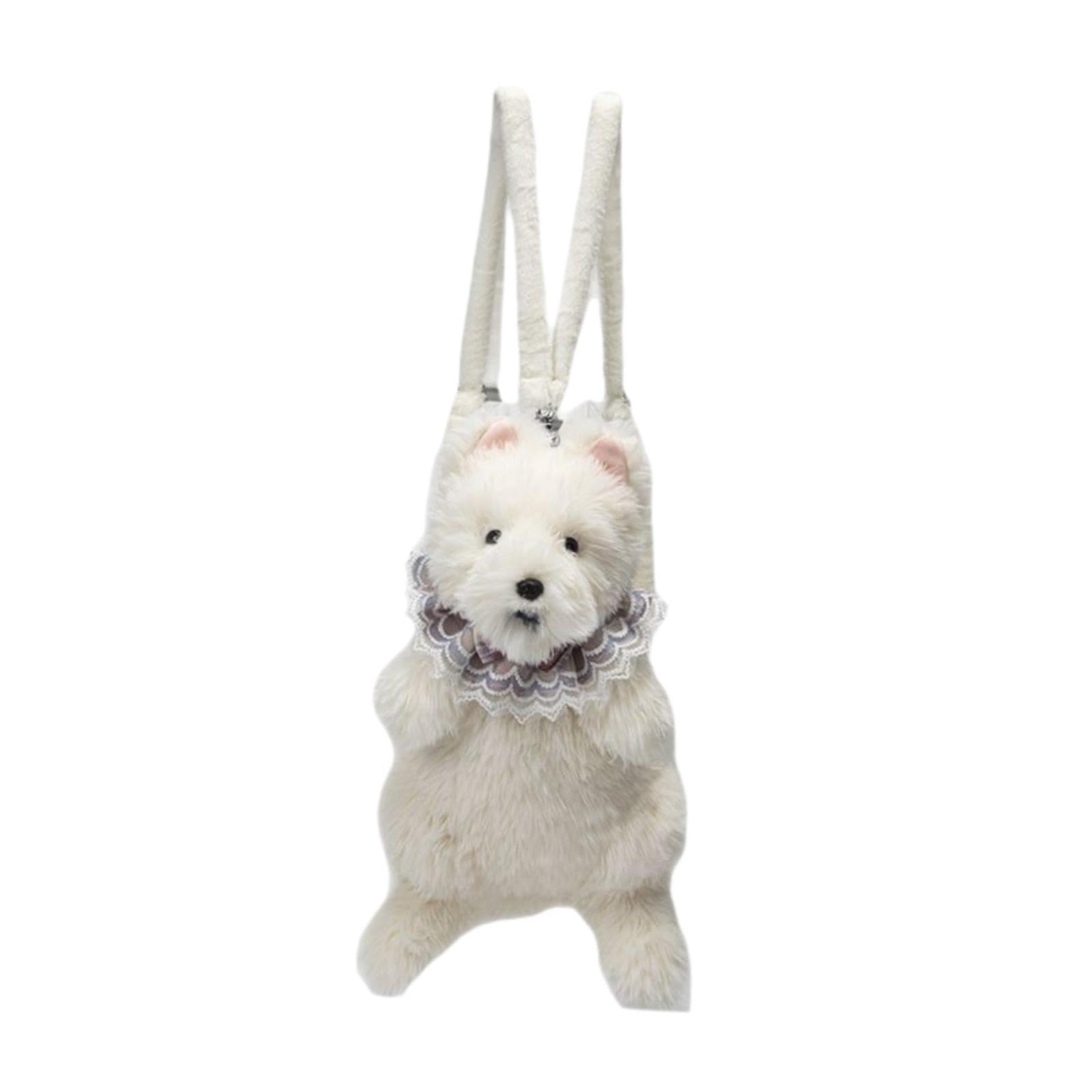Merishopp Cute Stuffed Small Dog Doll Backpack Puppy Shaped Rucksack for Children Gift | Clothing, Shoes & Accessories-image-6